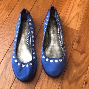 Blue rampage rhinestone stud flats